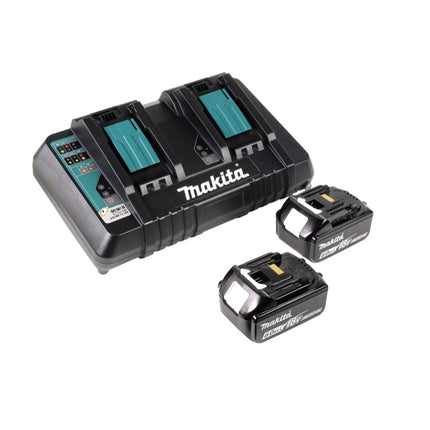 Cortacésped sin cable Makita DLM 432 PG2 36 V (2x 18 V) 43 cm sin escobillas + 2x Baterías 6.0 Ah + Cargador Dual