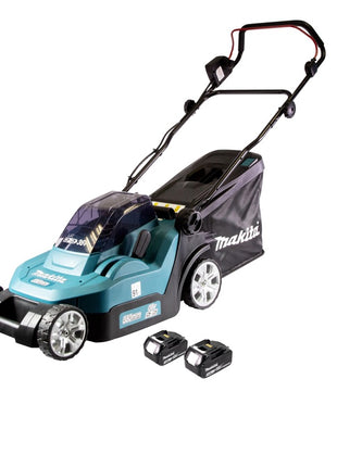 Makita DLM 382 F2 cordless lawn mower 36 V ( 2x 18 V ) 38 cm 40 l + 2x battery 3.0 Ah - without charger