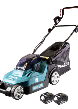 Makita DLM 382 T2 Tondeuse à gazon sans fil 36 V ( 2x 18 V ) 38 cm 40 l + 2x batterie 5,0 Ah - sans chargeur