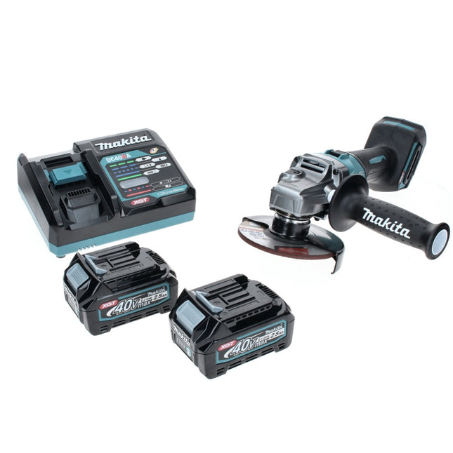 Makita GA 005 GD2 Cordless angle grinder 40 V max. 125 mm Brushless XGT + 2x rechargeable battery 2.5 Ah + charger