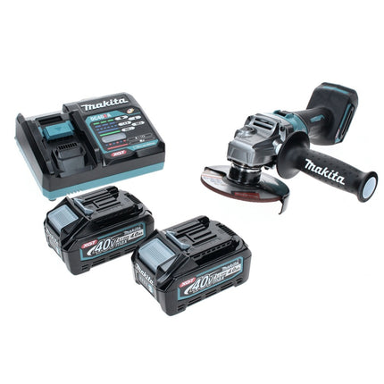 Makita GA 005 GM2 Amoladora angular sin cable 40 V máx. 125 mm XGT sin escobillas + 2x batería recargable 4,0 Ah + cargador