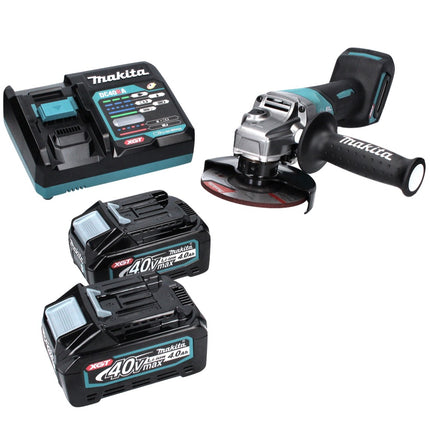 Amoladora angular a batería Makita GA 013 GM2 40 V máx. 125 mm sin escobillas XGT + 2x baterías 4,0 Ah + cargador
