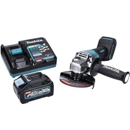 Amoladora angular a batería Makita GA 016 GM1 40 V máx. 125 mm sin escobillas XGT + 1x batería 4,0 Ah + cargador