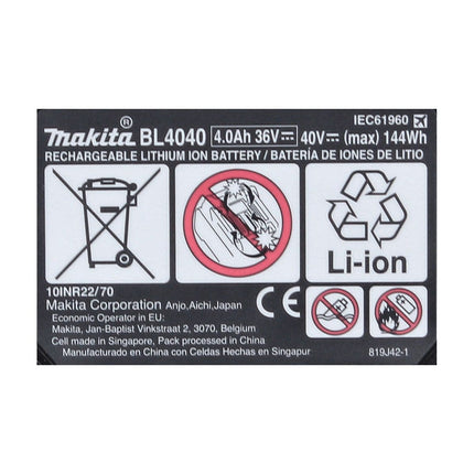 Makita Power Source Kit 40 V máx. con 2x BL 4040 batería 4,0 Ah XGT ( 2x 191B26-6 ) + DC 40 RA cargador rápido XGT LXT ( 191E07-8 )