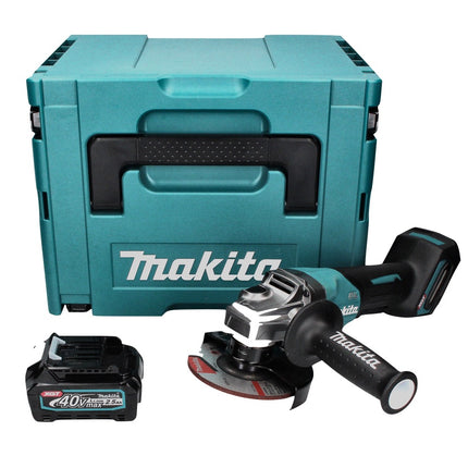 Makita GA 016 GD101 Meuleuse d'angle sans fil 40 V maxi 125 mm brushless XGT + 1x Batterie 2,5 Ah + Makpac - sans chargeur
