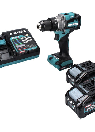 Taladro percutor inalámbrico Makita HP 001 GM2 40 V máx. 140 Nm XGT Brushless + 2x baterías 4,0 Ah + cargador