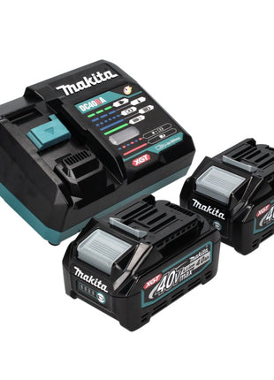 Taladro percutor inalámbrico Makita HP 001 GM2 40 V máx. 140 Nm XGT Brushless + 2x baterías 4,0 Ah + cargador