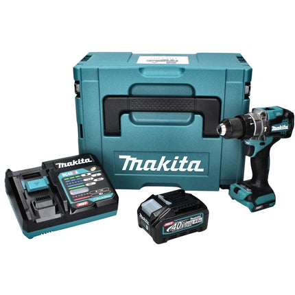Taladro percutor a batería Makita HP 001 GM101 40 V máx. 140 Nm XGT Brushless + 1x batería 4,0 Ah + cargador + Makpac