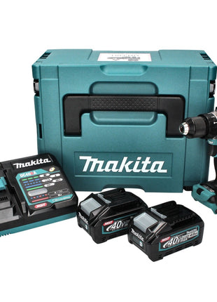 Taladro percutor a batería Makita HP 001 GM201 40 V máx. 140 Nm XGT Brushless + 2x batería 4,0 Ah + cargador + Makpac