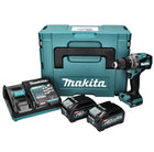 Taladro percutor a batería Makita HP 001 GM201 40 V máx. 140 Nm XGT Brushless + 2x batería 4,0 Ah + cargador + Makpac