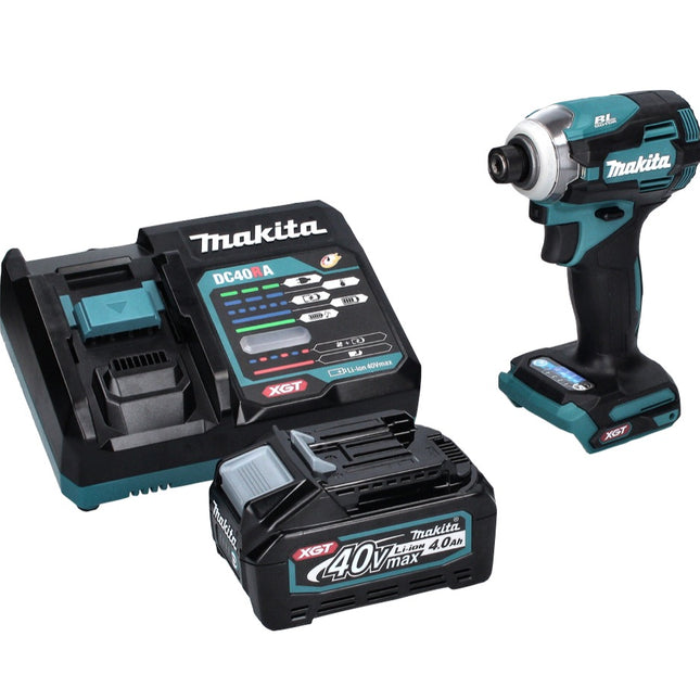 Makita TD 001 GM1 Llave de impacto a batería 40 V 220 Nm 1/4" XGT Brushless + 1x batería 4,0 Ah + cargador