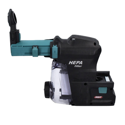 Martillo combinado a batería Makita HR 004 GZ01 40 V máx. 2,8 J SDS plus XGT Brushless + aspiración de polvo DX 14 + Makpac - sin batería, sin cargador