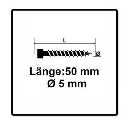 Tornillo para terraza SPAX 5,0 x 50 mm acero inoxidable A2 2000 piezas (4x 0537000500505) rosca de fijación culata Torx T-STAR Plus T25 Cut