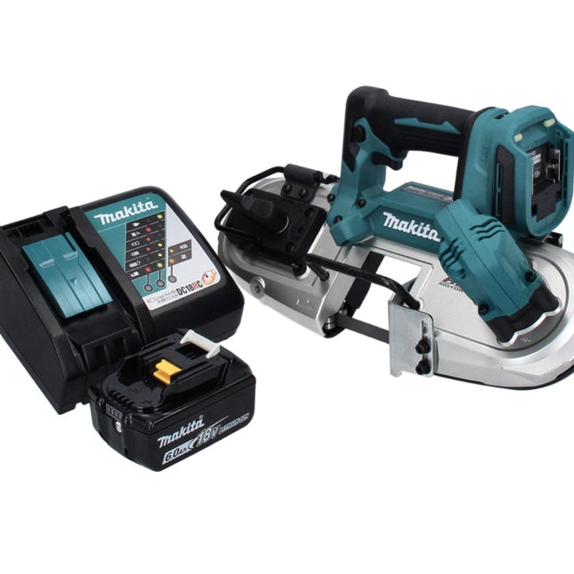 Akumulatorowa piła taśmowa Makita DPB 183 RG1 18 V 66 mm bezszczotkowa + 1x akumulator 6,0 Ah + ładowarka