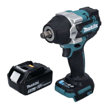 Makita DTW 700 T1 cordless impact wrench 18 V 700 Nm 1/2" XPT Brushless + 1x rechargeable battery 5.0 Ah - without charger