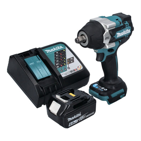 Makita DTW 700 RG1 cordless impact wrench 18 V 700 Nm 1/2" XPT Brushless + 1x rechargeable battery 6.0 Ah + charger