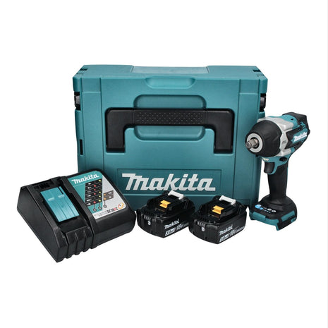 Makita DTW 700 RFJ cordless impact wrench 18 V 700 Nm 1/2" XPT Brushless + 2x rechargeable battery 3.0 Ah + charger + Makpac