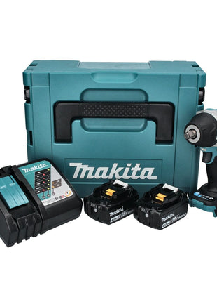 Makita DTW 700 RMJ akumulatorowy klucz udarowy 18 V 700 Nm 1/2" XPT bezszczotkowy + 2x akumulator 4,0 Ah + ładowarka + Makpac