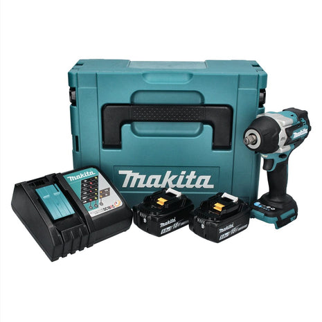 Avvitatore a impulsi a batteria Makita DTW 700 RTJ 18 V 700 Nm 1/2" XPT Brushless + 2x batteria ricaricabile 5,0 Ah + caricabatterie + Makpac