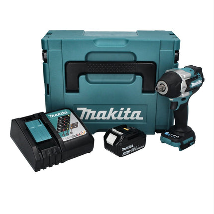 Llave de impacto sin cable Makita DTW 701 RM1J 18 V 700 Nm 1/2" XPT Brushless + 1x batería recargable 4,0 Ah + cargador + Makpac