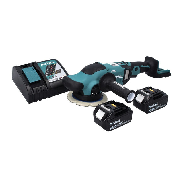 Makita DPO 600 RF cordless random orbital sander 18 V 150 mm XPT brushless + 2x 3.0 Ah battery + charger