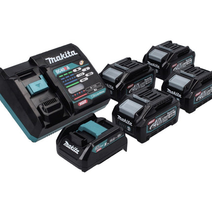 Kit de alimentación Makita 40 V máx. con 4 baterías BL 4040 4,0 Ah XGT + cargador rápido DC 40 RA XGT LXT + adaptador de carga ADP10