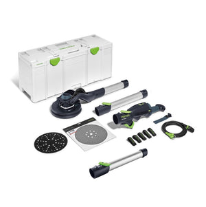Festool LHS 2 225 EQI-Plus Langhalsschleifer PLANEX 400 W 225 mm ( 575990 ) Brushless + Zubehör + VL-LHS 2 225 Verlängerung 450 mm +  Systainer SYS3 XXL