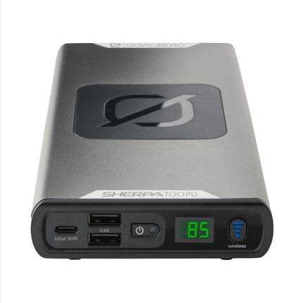Goal Zero Sherpa 100 PD Power Bank Carga inalámbrica Qi 14,8 V 6,4 Ah + 4x Light a Life Mini USB Luz encadenable 110 lúmenes
