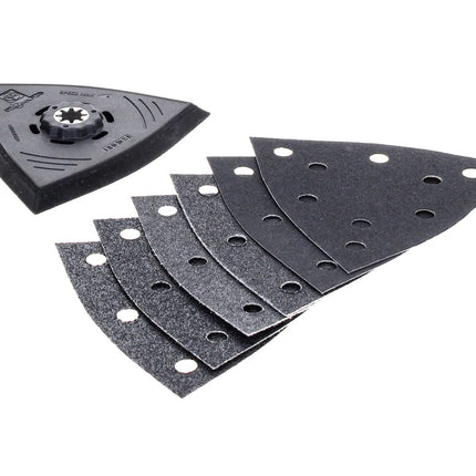 FEIN Starlock Plus Schleifplatten Set SLP KL 130 gelocht ( 63806204210 ) Schleifblätter 2x K 60 + 2x K 80 + 2x K 180