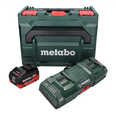 Set básico Metabo 1x batería 18 V 10,0 Ah LIHD + cargador doble + metaBOX