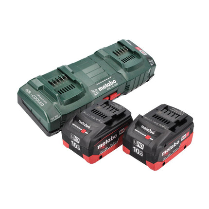 Metabo Basis Set 2x Akku 18 V 10,0 Ah LIHD + Doppelladegerät + metaBOX