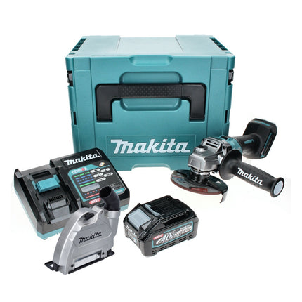 Makita GA008GM101 Cordless Angle Grinder 125 mm 40V max. Brushless XGT + 1x Battery 2.5 Ah + Charger + Suction Hood + Makpac Case