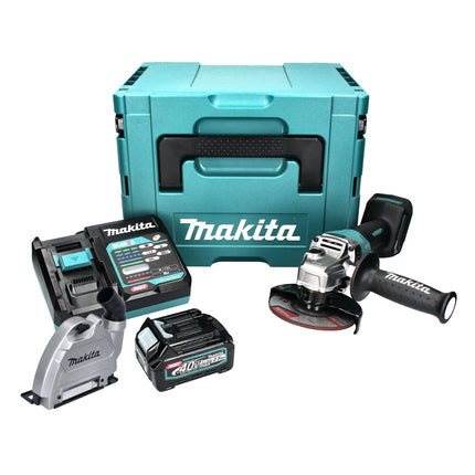 Makita GA016GD101 Cordless Angle Grinder 125 mm 40V max. Brushless XGT + 1x Battery 2.5 Ah + Charger + Suction Hood + Makpac Case