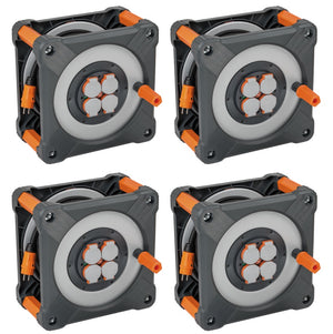 Brennenstuhl professionalLINE Set 4x Kabeltrommel mit Rundum Überrollschutz ( 4x 9202330100 ) 33 m 4 Steckdosen IP44 BGI 608