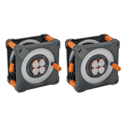 Brennenstuhl professionalLINE Set 2x Kabeltrommel BQ mit Rundum Überrollschutz ( 2x 9201500200 ) 50 m 4 Steckdosen IP44 BGI 608