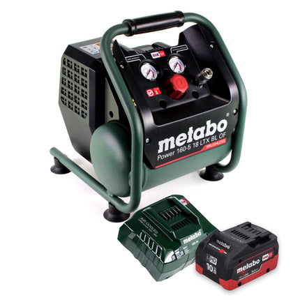 Metabo Power 160-5 18 LTX BL OF Compresor sin cable 18 V 8,0 bar Sin escobillas + 1x batería 10,0 Ah + cargador
