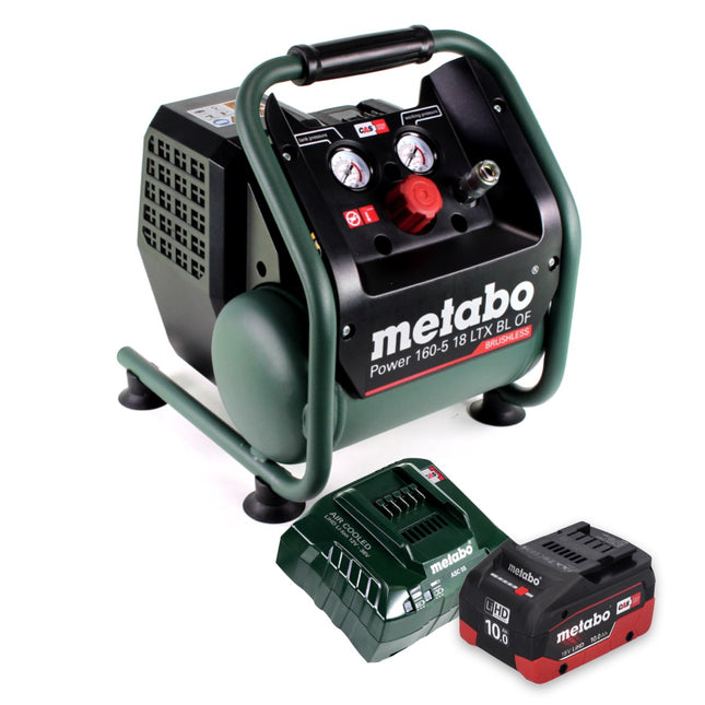 Metabo Power 160-5 18 LTX BL OF Compresor sin cable 18 V 8,0 bar Sin escobillas + 1x batería 10,0 Ah + cargador