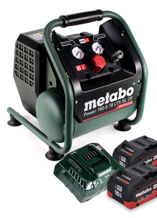 Kompresor akumulatorowy Metabo Power 160-5 18 LTX BL OF 18 V 8,0 bar bezszczotkowy + 2x akumulator 10,0 Ah + ładowarka