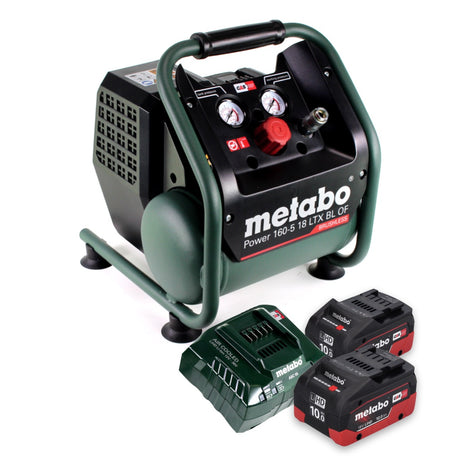 Metabo Power 160-5 18 LTX BL OF cordless compressor 18 V 8.0 bar brushless + 2x rechargeable battery 10.0 Ah + charger