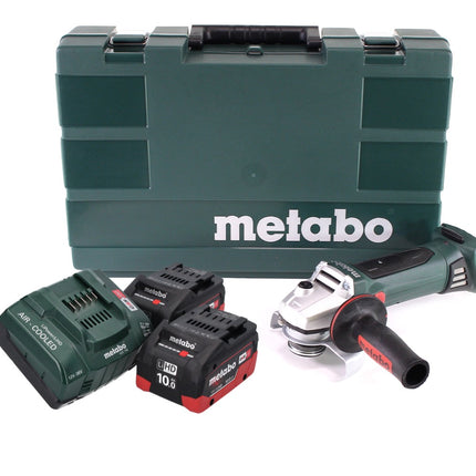 Meuleuse d'angle rapide Metabo W 18 LTX 125 sans fil 18 V 125 mm (602174860) + 2x Batteries 10,0 Ah + Chargeur + Coffret de transport