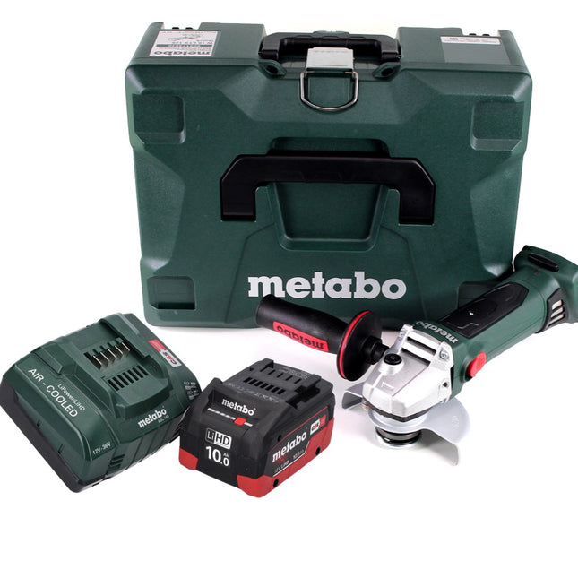 Metabo W 18 LTX 125 Quick amoladora angular a batería 18 V 125 mm (602174840) + 1 batería de 10,0 Ah + cargador + MetaLoc