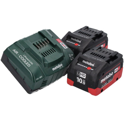 Metabo W 18 LTX 125 Quick amoladora angular a batería 18 V 125 mm (602174840) + 2 baterías de 10,0 Ah + cargador + MetaLoc