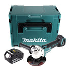 Makita DGA 504 G1J akumulatorowa szlifierka kątowa 18 V 125 mm bezszczotkowa + 1x akumulator 6,0 Ah + Makpac - bez ładowarki