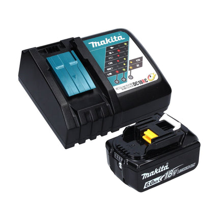 Makita DDF 458 RG1J Taladro atornillador a batería 18 V 91 Nm + 1x batería recargable 6,0 Ah + cargador + Makpac