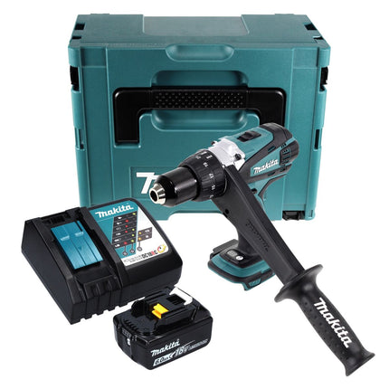 Makita DDF 458 RG1J Taladro atornillador a batería 18 V 91 Nm + 1x batería recargable 6,0 Ah + cargador + Makpac