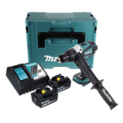 Taladro atornillador a batería Makita DDF 458 RGJ 18 V 91 Nm + 2x batería recargable 6,0 Ah + cargador + Makpac