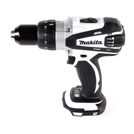 Makita DDF 458 RGJ W Taladro atornillador inalámbrico 18 V 91 Nm blanco + 2x baterías 6,0 Ah + cargador + Makpac