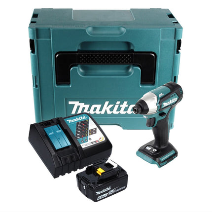 Makita DTD 155 RG1J cordless impact wrench 18 V 140 Nm 1/4" brushless + 1x rechargeable battery 6.0 Ah + charger + Makpac