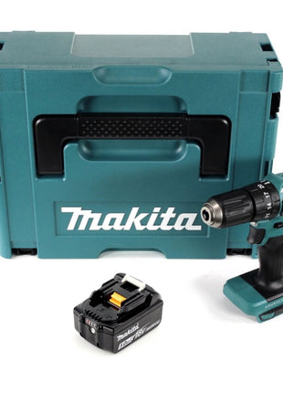 Makita DHP 483 T1J Trapano avvitatore a percussione nero a batteria 18V / 40Nm  + 1x Batteria 5,0 Ah + Valigetta Makpac - senza caricabatterie