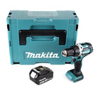 Taladro atornillador a batería Makita DDF 484 T1J 18 V 54 Nm sin escobillas + 1x batería recargable 5,0 Ah + Makpac - sin cargador